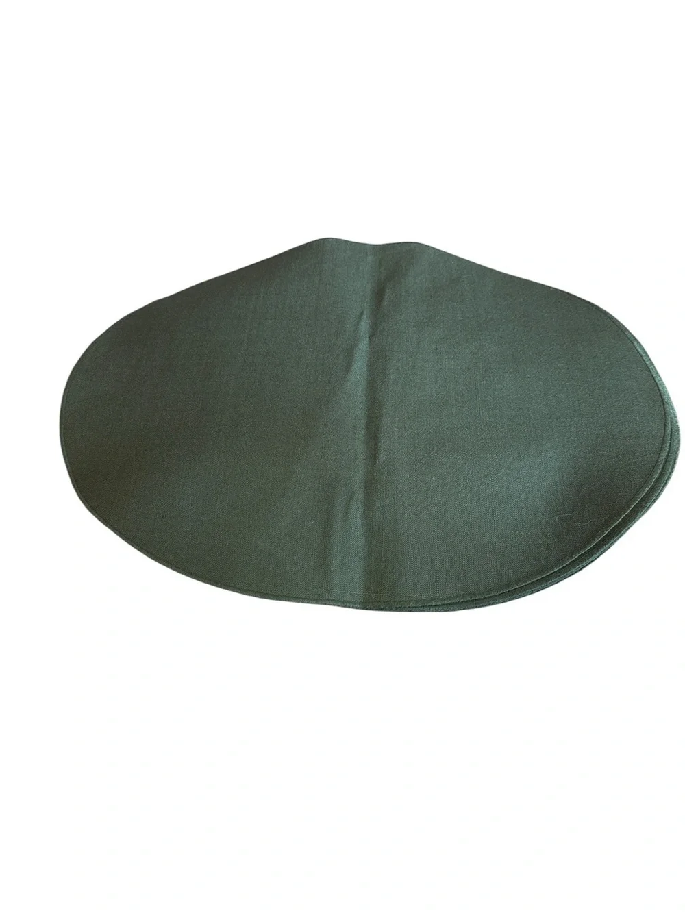 Forest Green Reversible Oval Placemats Set Of 5 Coarse Weave Textured 9x11
